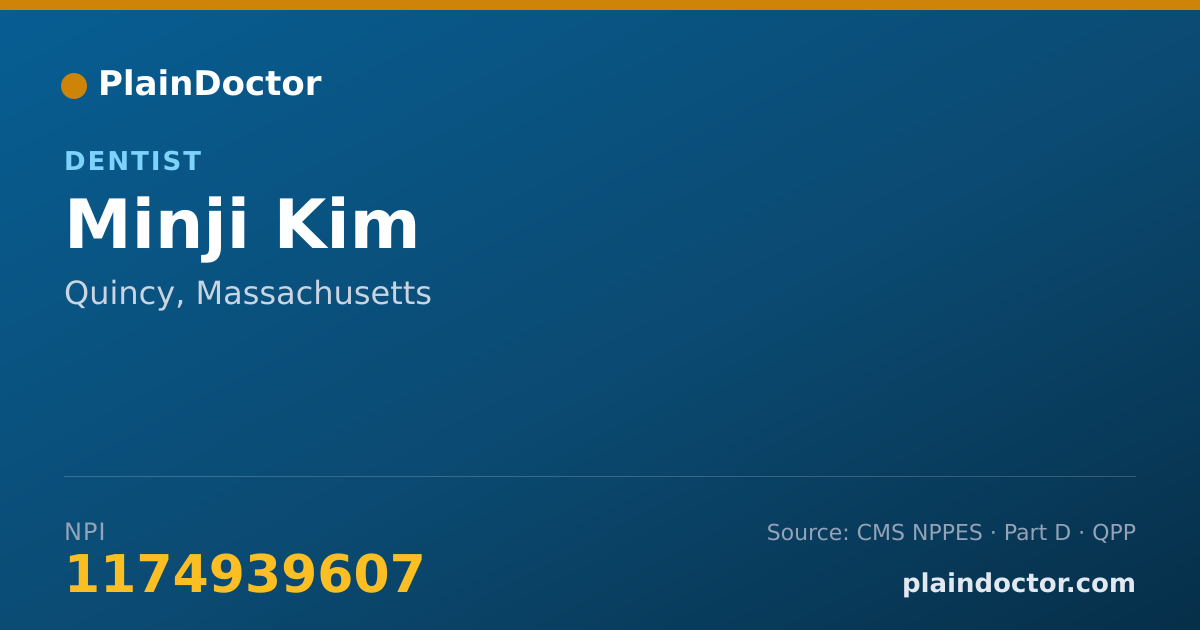 Shareable card for Minji Kim - Dentist, Quincy, MA