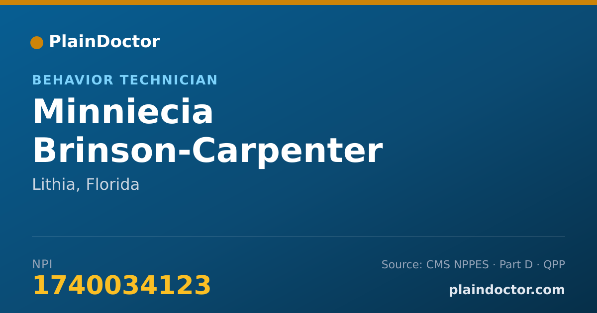 Shareable card for Minniecia Brinson-Carpenter - Behavior Technician, Lithia, FL