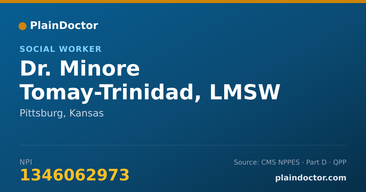 Shareable card for Minore Tomay-Trinidad, LMSW - Social Worker, Pittsburg, KS