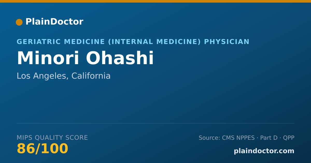 Shareable card for Minori Ohashi - Geriatric Medicine (Internal Medicine) Physician, Los Angeles, CA