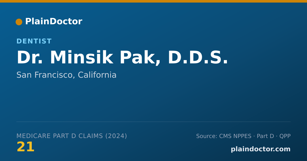 Shareable card for Minsik Pak, D.D.S. - Dentist, San Francisco, CA