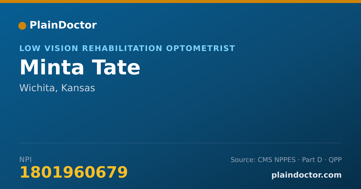 Shareable card for Minta Tate - Low Vision Rehabilitation Optometrist, Wichita, KS