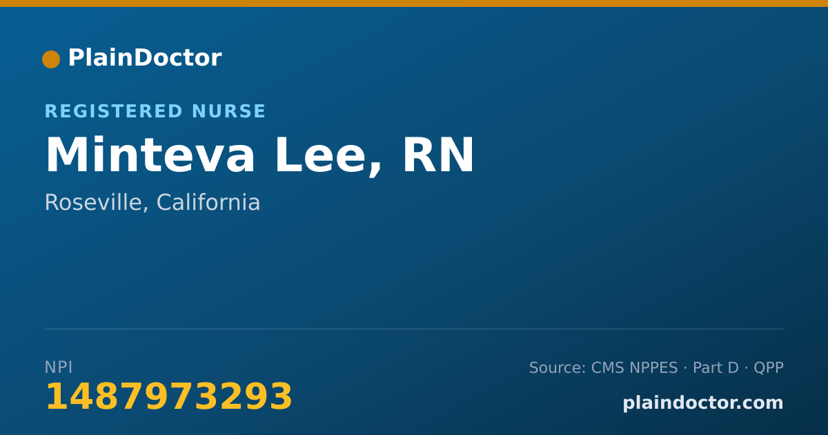 Shareable card for Minteva Lee, RN - Registered Nurse, Roseville, CA