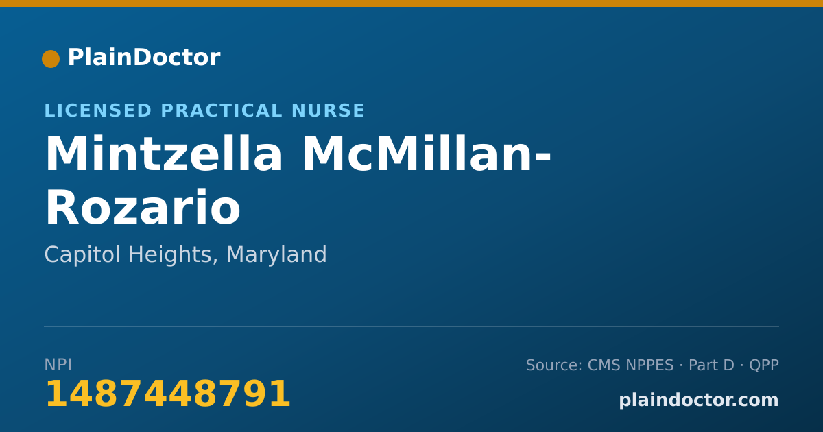 Shareable card for Mintzella McMillan- Rozario - Licensed Practical Nurse, Capitol Heights, MD