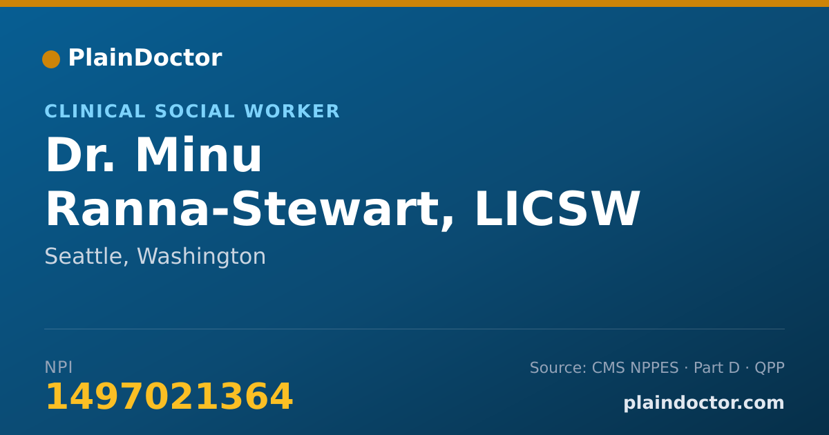 Shareable card for Minu Ranna-Stewart, LICSW - Clinical Social Worker, Seattle, WA