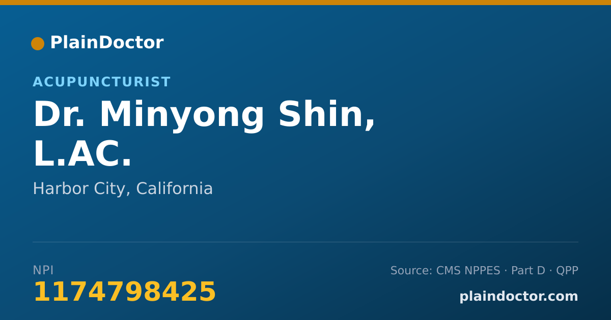 Shareable card for Minyong Shin, L.AC. - Acupuncturist, Harbor City, CA
