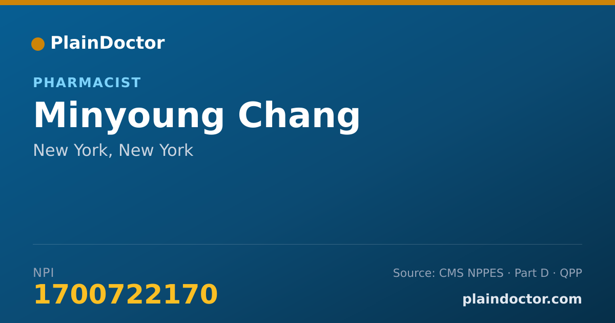 Shareable card for Minyoung Chang - Pharmacist, New York, NY