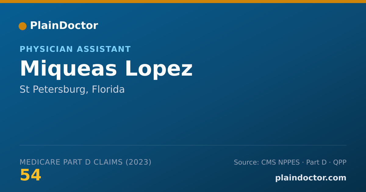 Shareable card for Miqueas Lopez - Physician Assistant, St Petersburg, FL