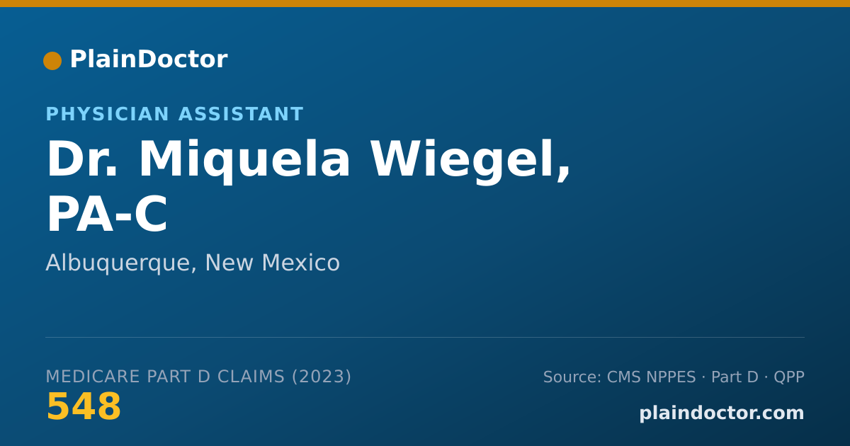 Shareable card for Miquela Wiegel, PA-C - Physician Assistant, Albuquerque, NM