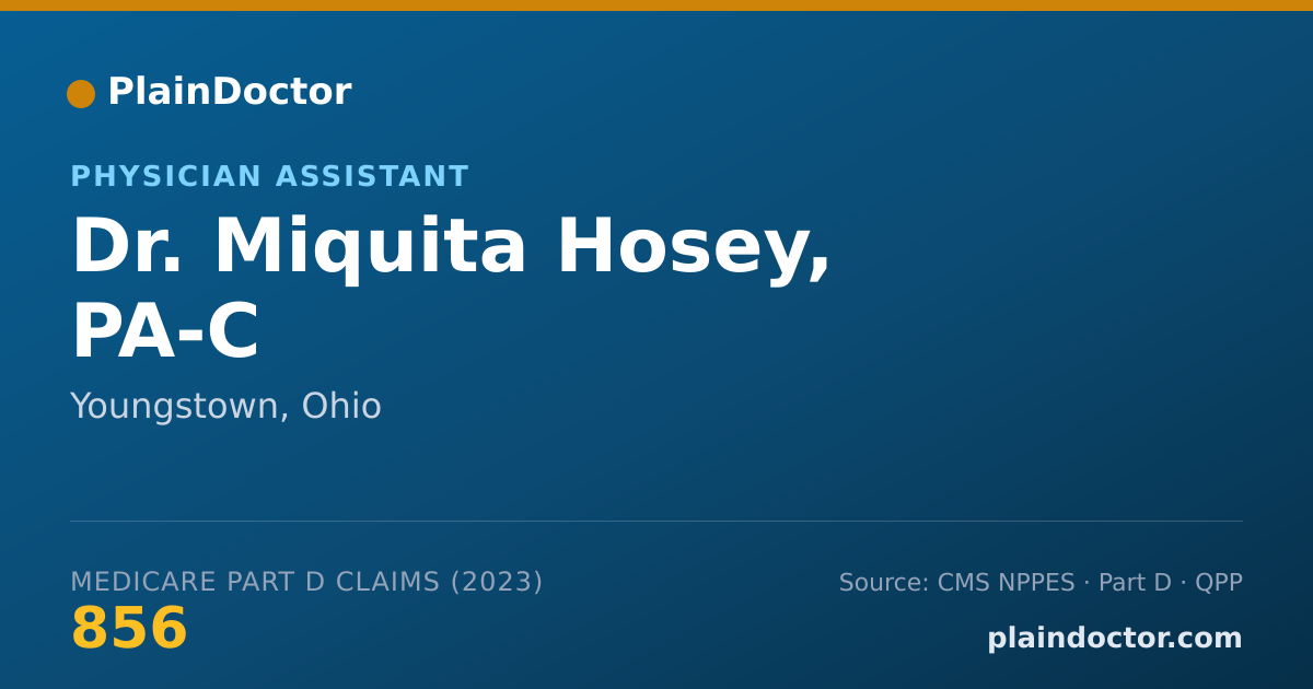 Shareable card for Miquita Hosey, PA-C - Physician Assistant, Youngstown, OH