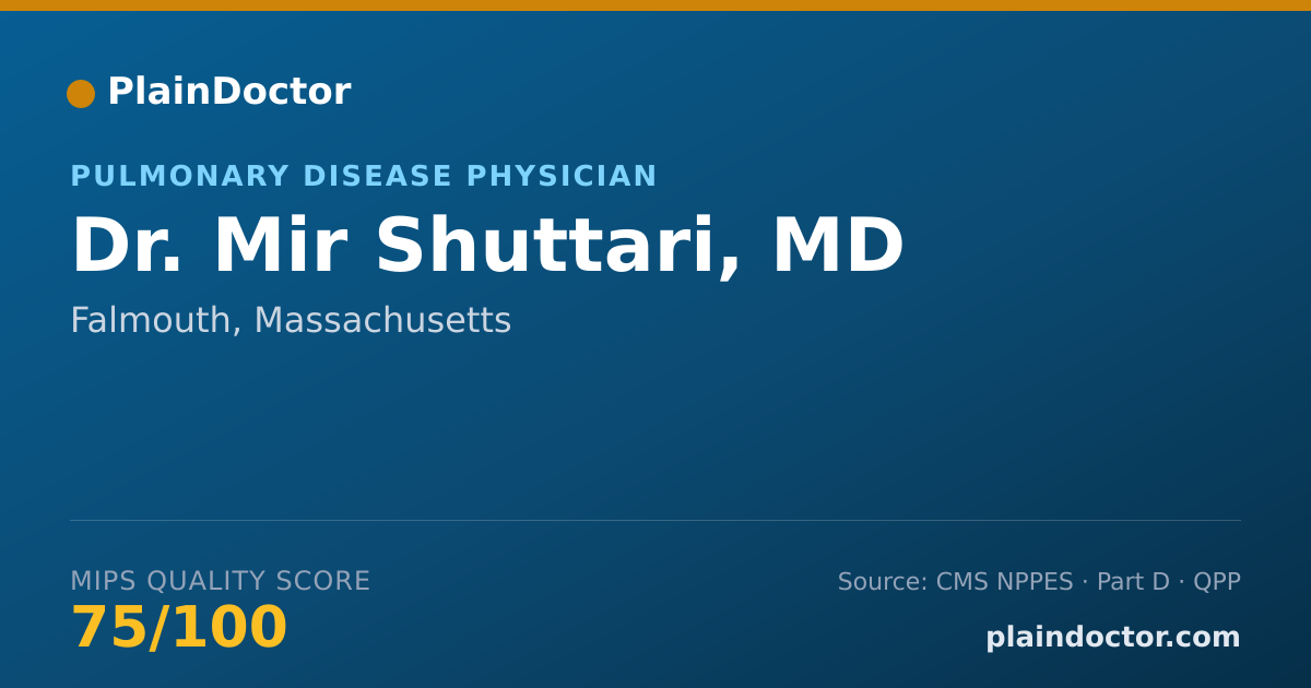 Shareable card for Mir Shuttari, MD - Pulmonary Disease Physician, Falmouth, MA