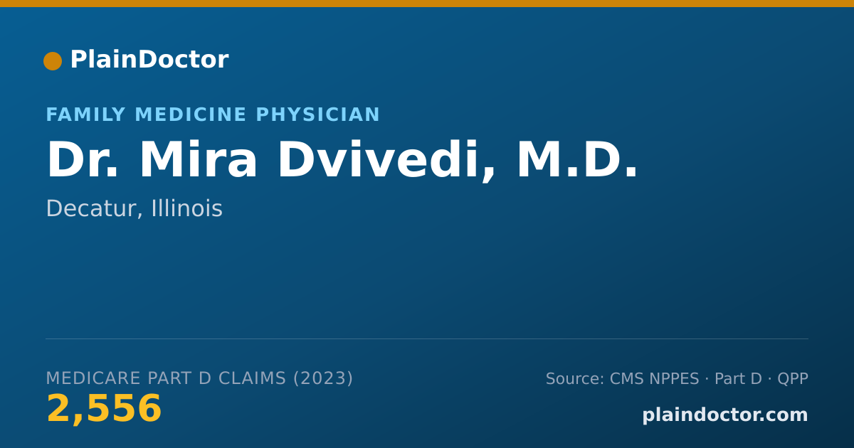 Shareable card for Mira Dvivedi, M.D. - Family Medicine Physician, Decatur, IL
