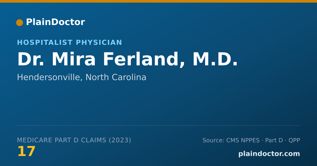 Shareable card for Mira Ferland, M.D. - Hospitalist Physician, Hendersonville, NC