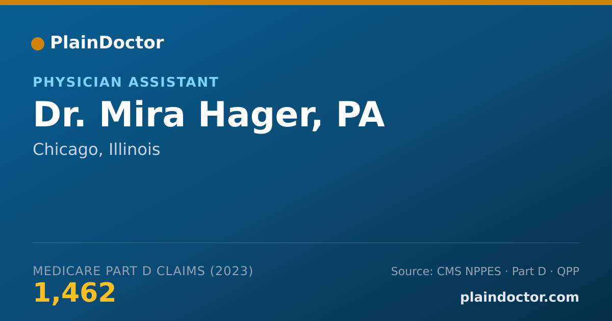 Shareable card for Mira Hager, PA - Physician Assistant, Chicago, IL
