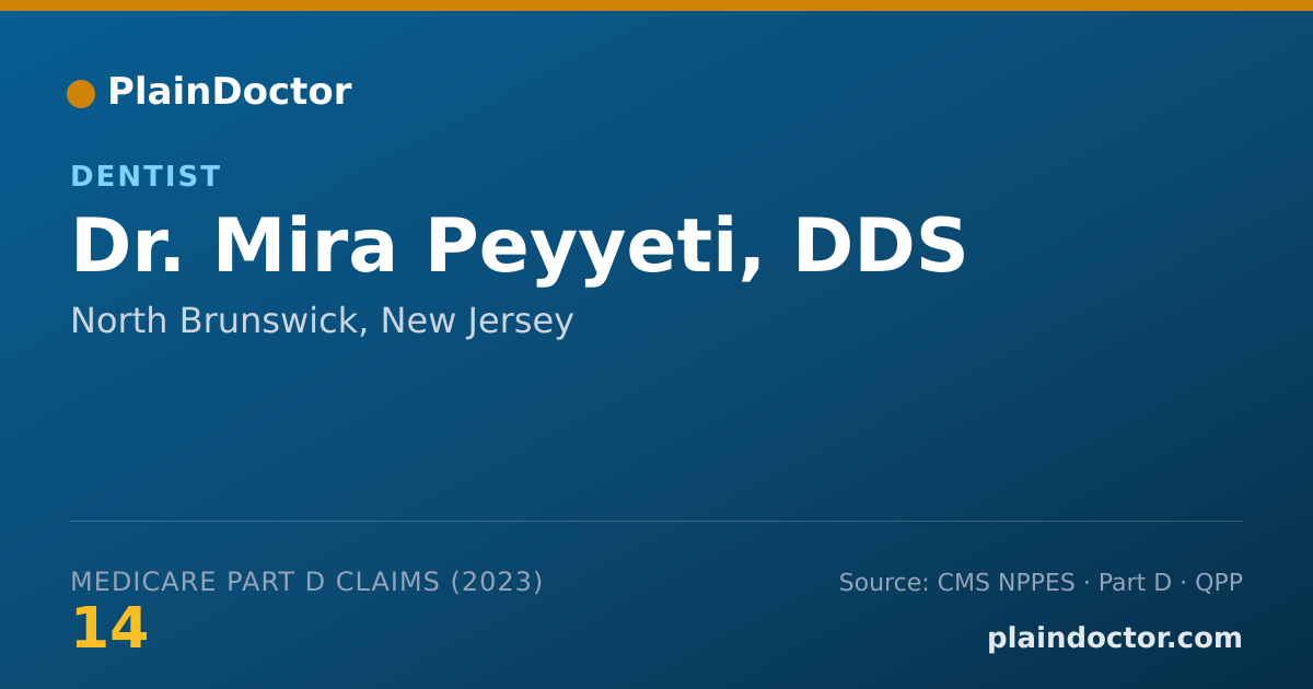 Shareable card for Mira Peyyeti, DDS - Dentist, North Brunswick, NJ