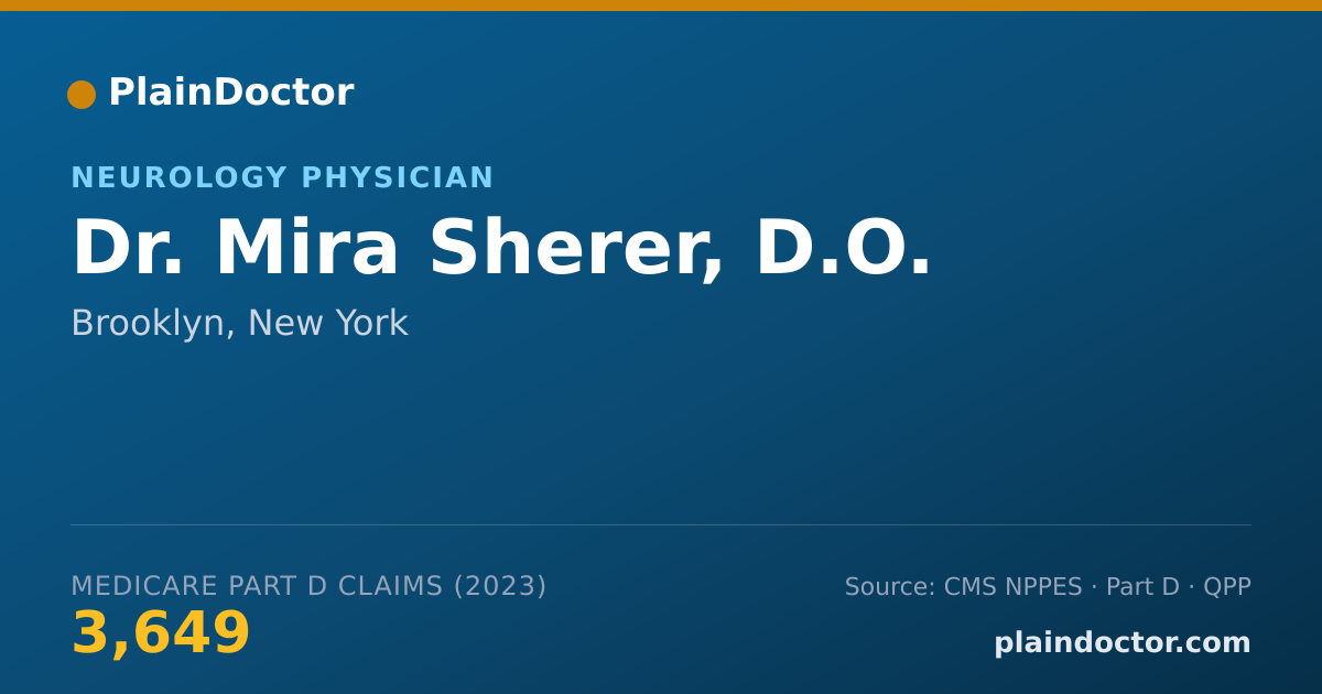 Shareable card for Mira Sherer, D.O. - Neurology Physician, Brooklyn, NY