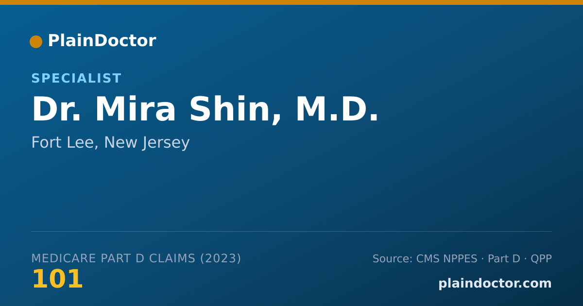 Shareable card for Mira Shin, M.D. - Specialist, Fort Lee, NJ