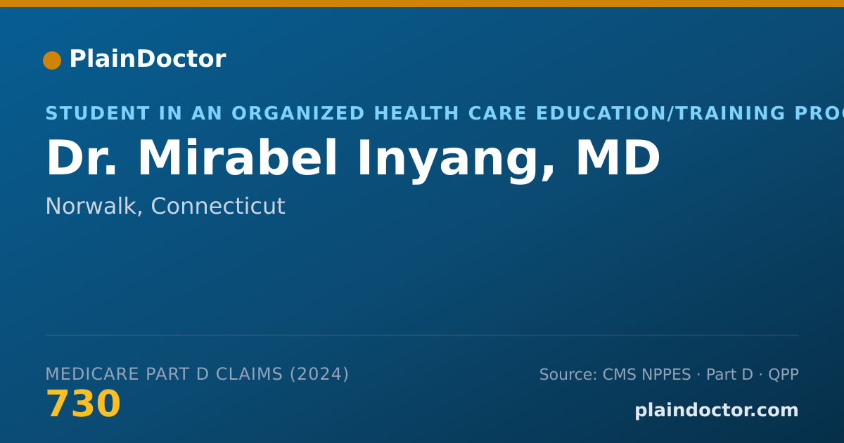 Shareable card for Mirabel Inyang, MD - Student in an Organized Health Care Education/Training Program, Norwalk, CT