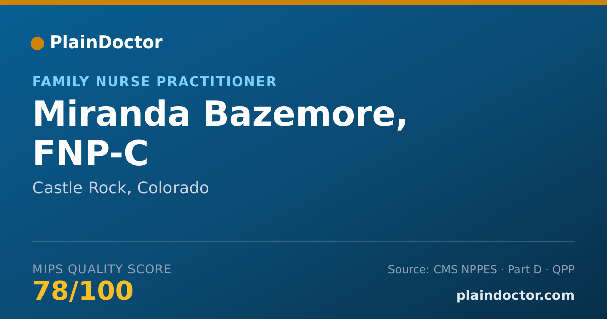 Shareable card for Miranda Bazemore, FNP-C - Family Nurse Practitioner, Castle Rock, CO