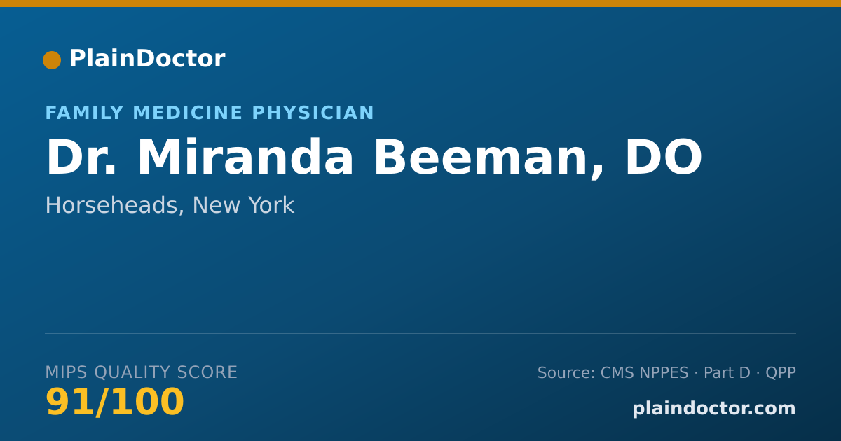 Shareable card for Miranda Beeman, DO - Family Medicine Physician, Horseheads, NY