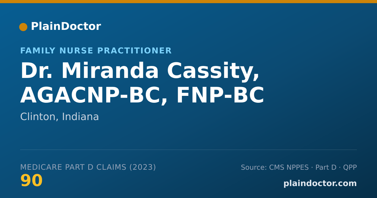 Shareable card for Miranda Cassity, AGACNP-BC, FNP-BC - Family Nurse Practitioner, Clinton, IN
