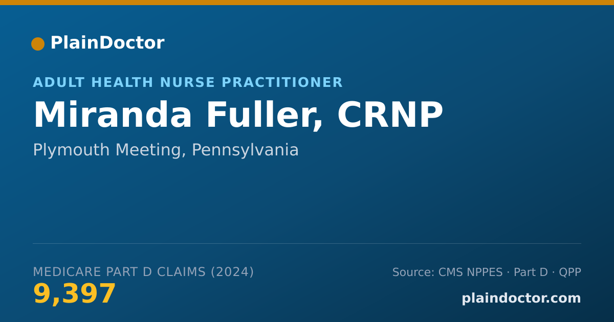 Shareable card for Miranda Fuller, CRNP - Adult Health Nurse Practitioner, Plymouth Meeting, PA