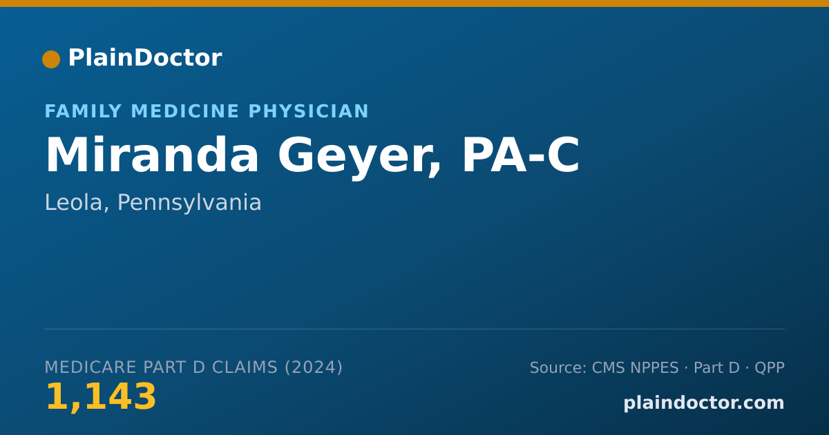 Shareable card for Miranda Geyer, PA-C - Family Medicine Physician, Leola, PA