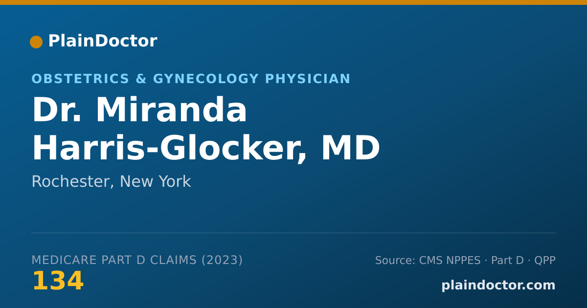 Shareable card for Miranda Harris-Glocker, MD - Obstetrics & Gynecology Physician, Rochester, NY