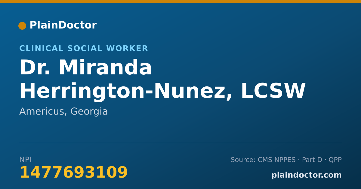 Shareable card for Miranda Herrington-Nunez, LCSW - Clinical Social Worker, Americus, GA