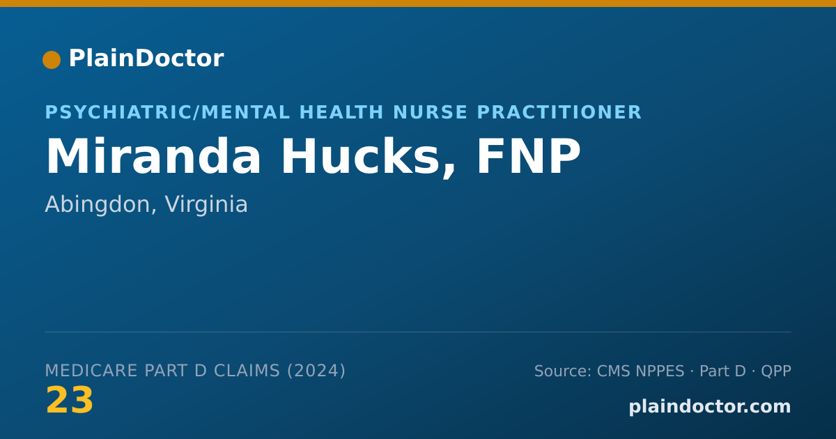 Shareable card for Miranda Hucks, FNP - Psychiatric/Mental Health Nurse Practitioner, Abingdon, VA