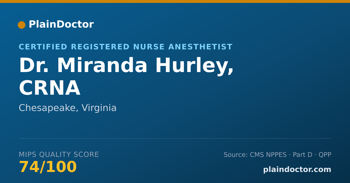Shareable card for Miranda Hurley, CRNA - Certified Registered Nurse Anesthetist, Chesapeake, VA