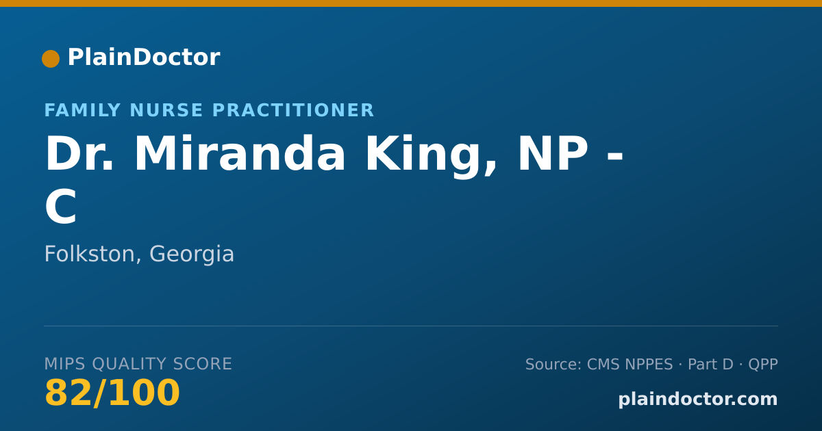 Shareable card for Miranda King, NP - C - Family Nurse Practitioner, Folkston, GA