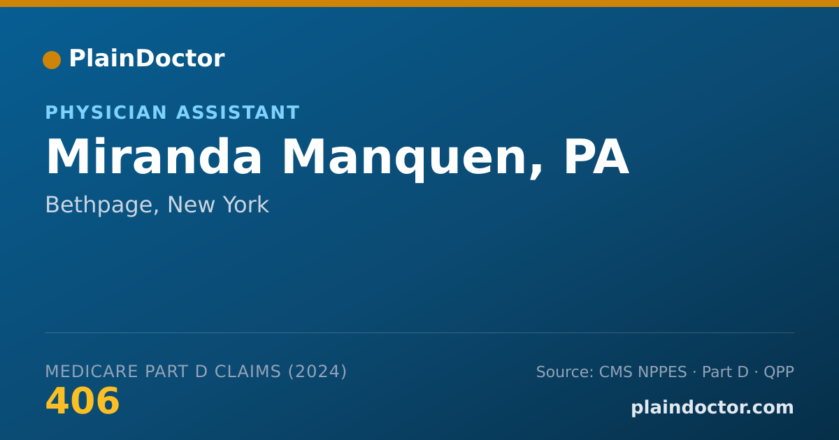 Shareable card for Miranda Manquen, PA - Physician Assistant, Bethpage, NY