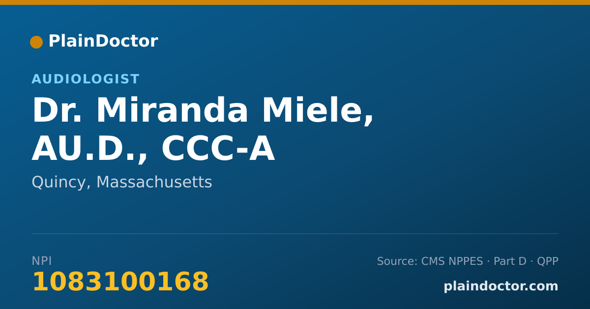 Shareable card for Miranda Miele, AU.D., CCC-A - Audiologist, Quincy, MA