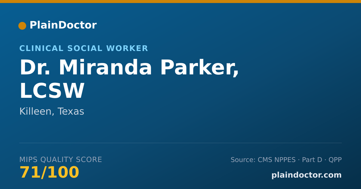 Shareable card for Miranda Parker, LCSW - Clinical Social Worker, Killeen, TX