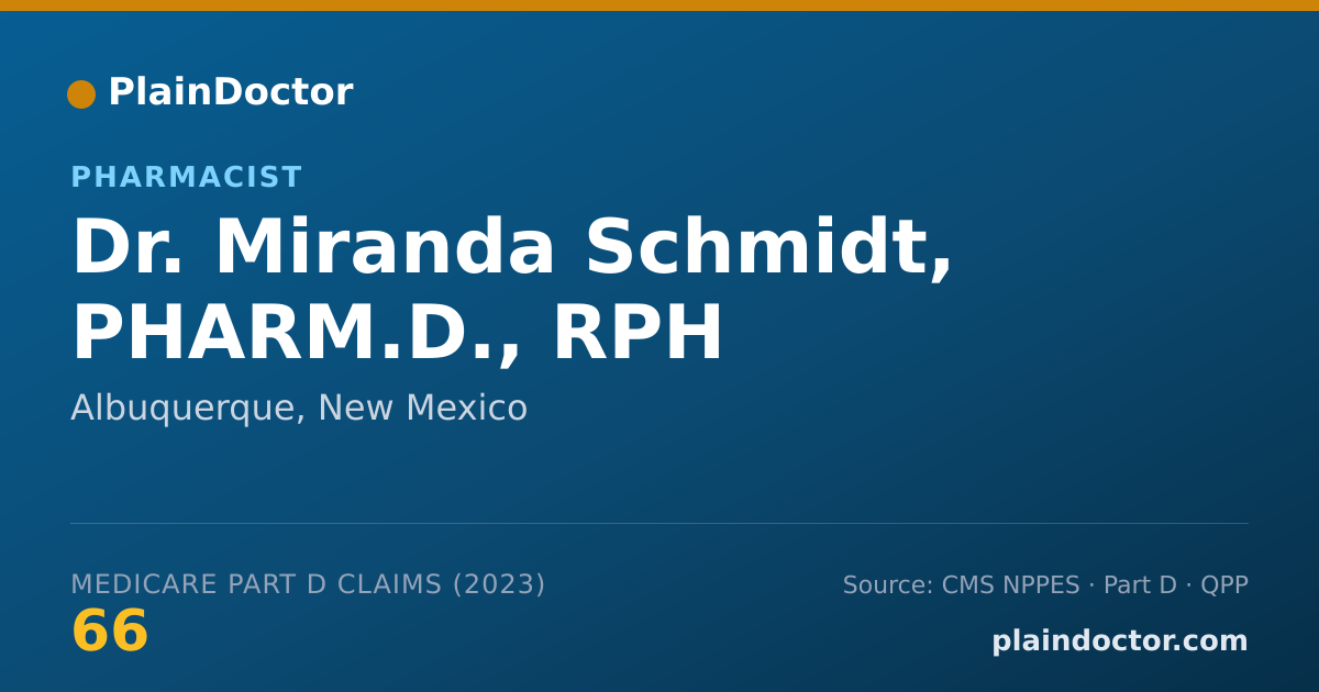 Shareable card for Miranda Schmidt, PHARM.D., RPH - Pharmacist, Albuquerque, NM