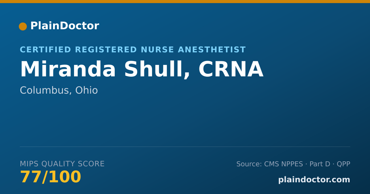 Shareable card for Miranda Shull, CRNA - Certified Registered Nurse Anesthetist, Columbus, OH
