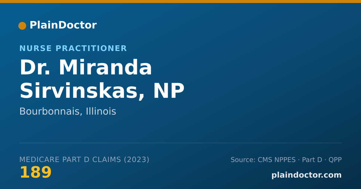 Shareable card for Miranda Sirvinskas, NP - Nurse Practitioner, Bourbonnais, IL
