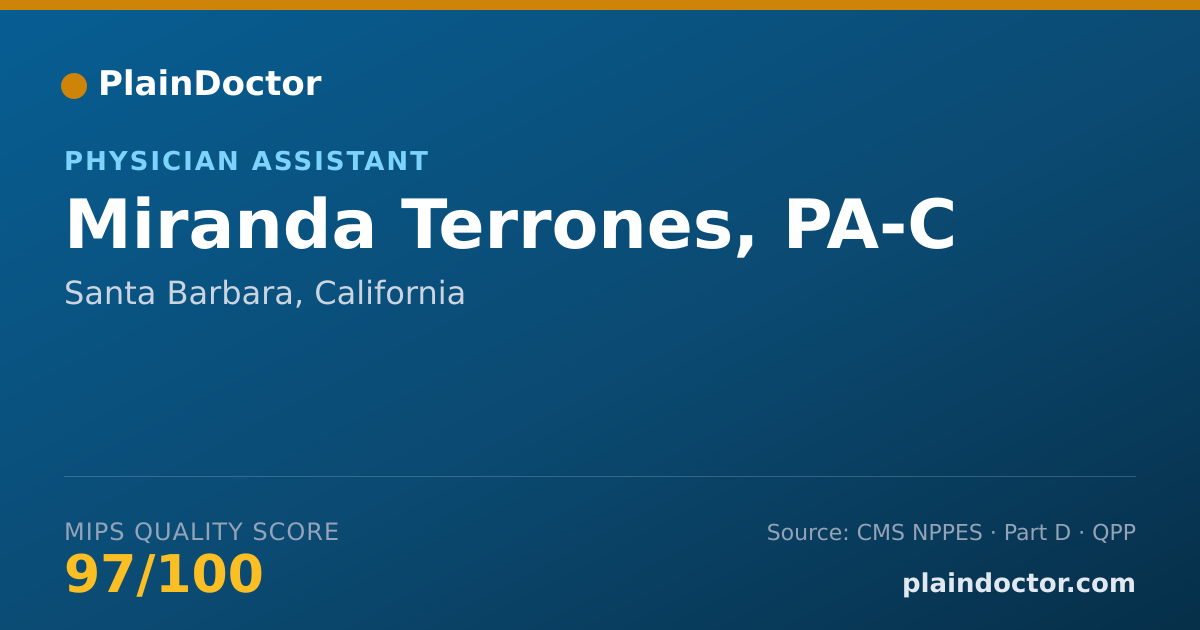 Shareable card for Miranda Terrones, PA-C - Physician Assistant, Santa Barbara, CA