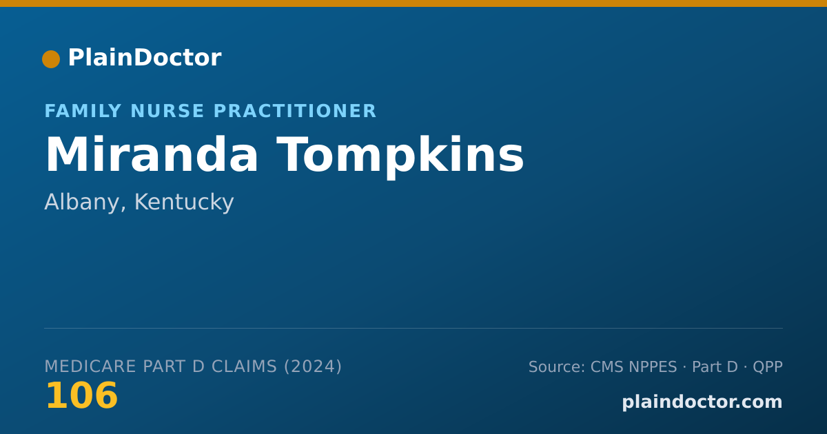 Shareable card for Miranda Tompkins - Family Nurse Practitioner, Albany, KY