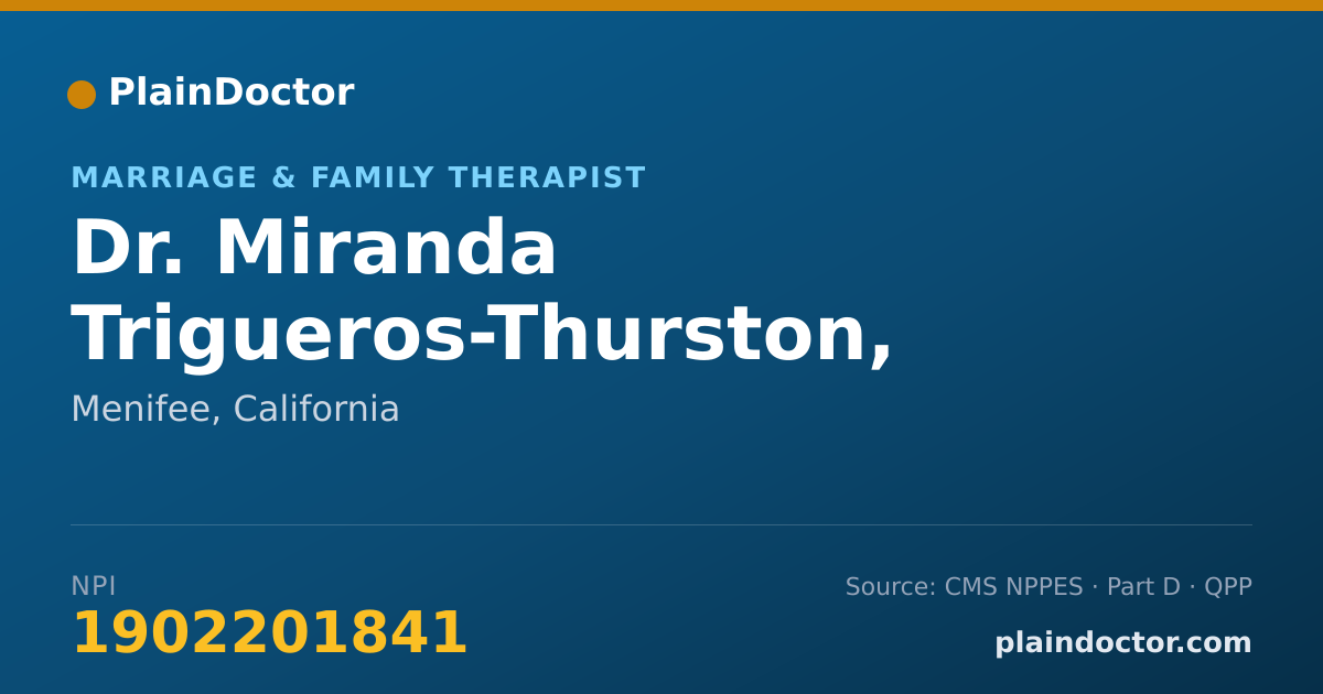 Shareable card for Miranda Trigueros-Thurston, LMFT - Marriage & Family Therapist, Menifee, CA