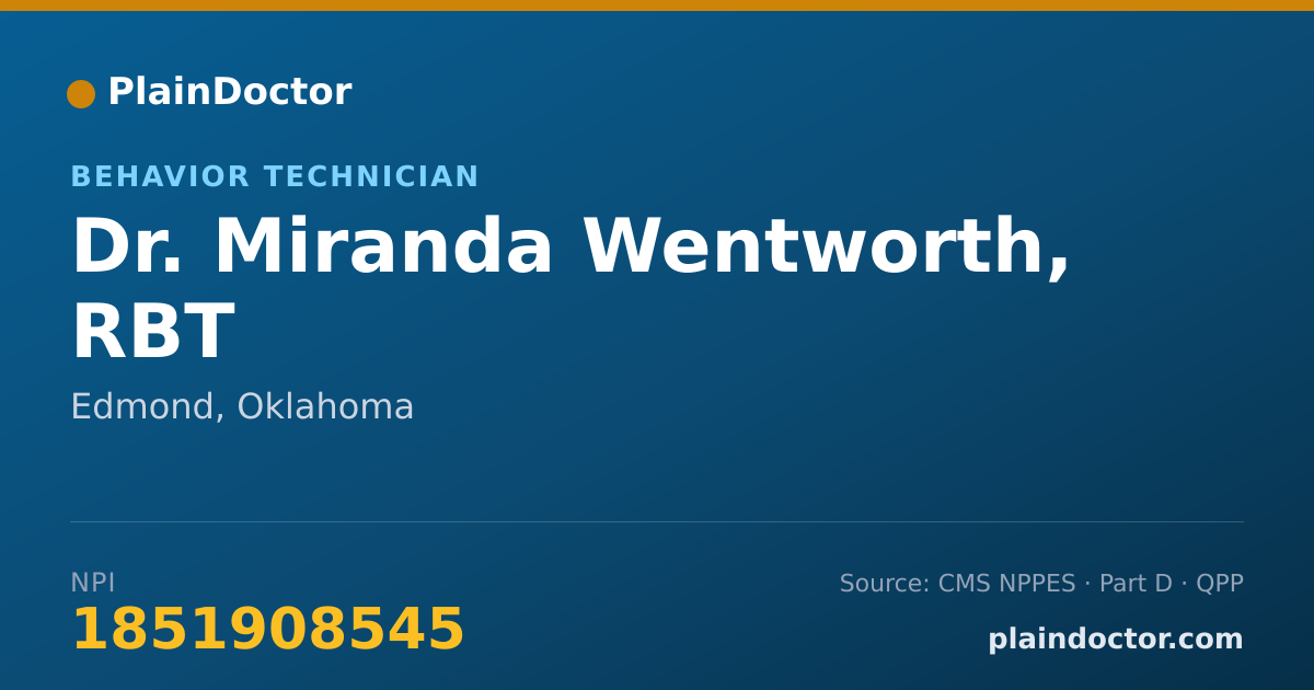 Shareable card for Miranda Wentworth, RBT - Behavior Technician, Edmond, OK