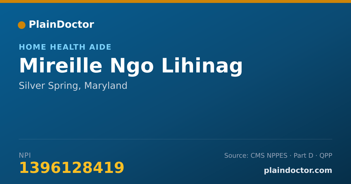 Shareable card for Mireille Ngo Lihinag - Home Health Aide, Silver Spring, MD