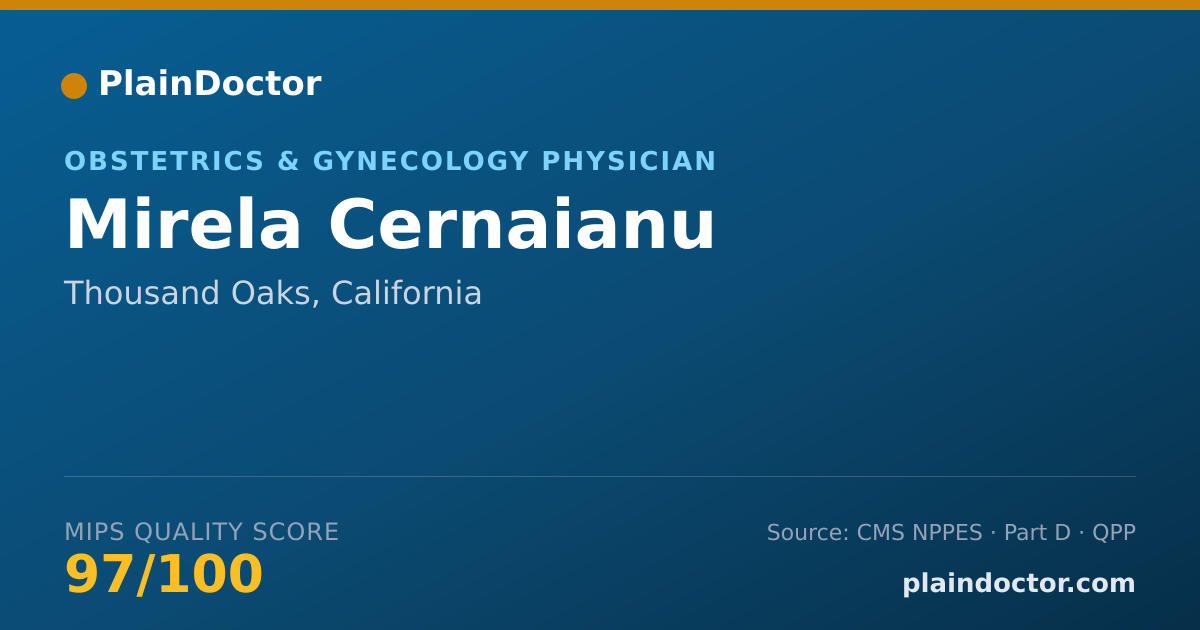 Shareable card for Mirela Cernaianu - Obstetrics & Gynecology Physician, Thousand Oaks, CA