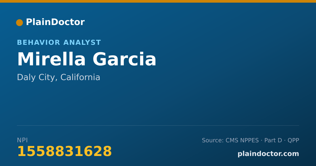 Shareable card for Mirella Garcia - Behavior Analyst, Daly City, CA