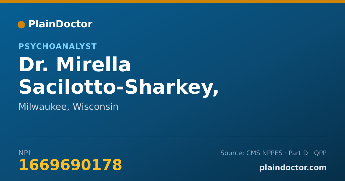 Shareable card for Mirella Sacilotto-Sharkey, PH.D. - Psychoanalyst, Milwaukee, WI