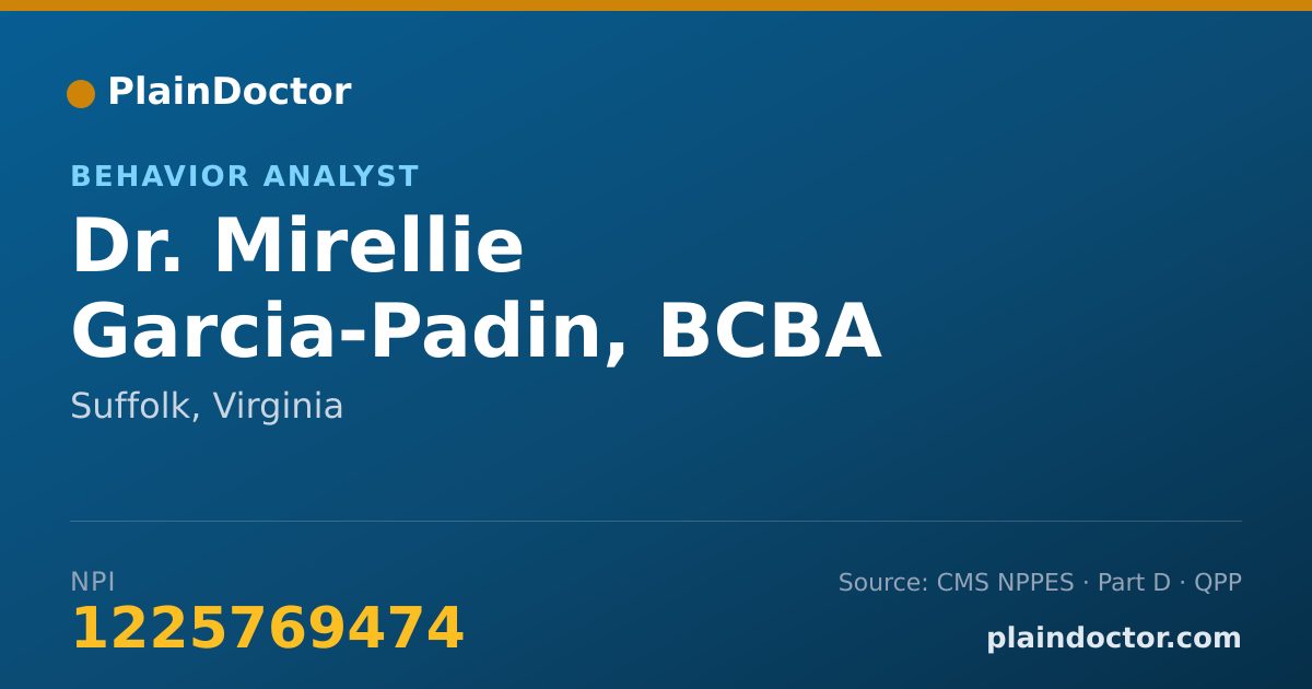 Shareable card for Mirellie Garcia-Padin, BCBA - Behavior Analyst, Suffolk, VA