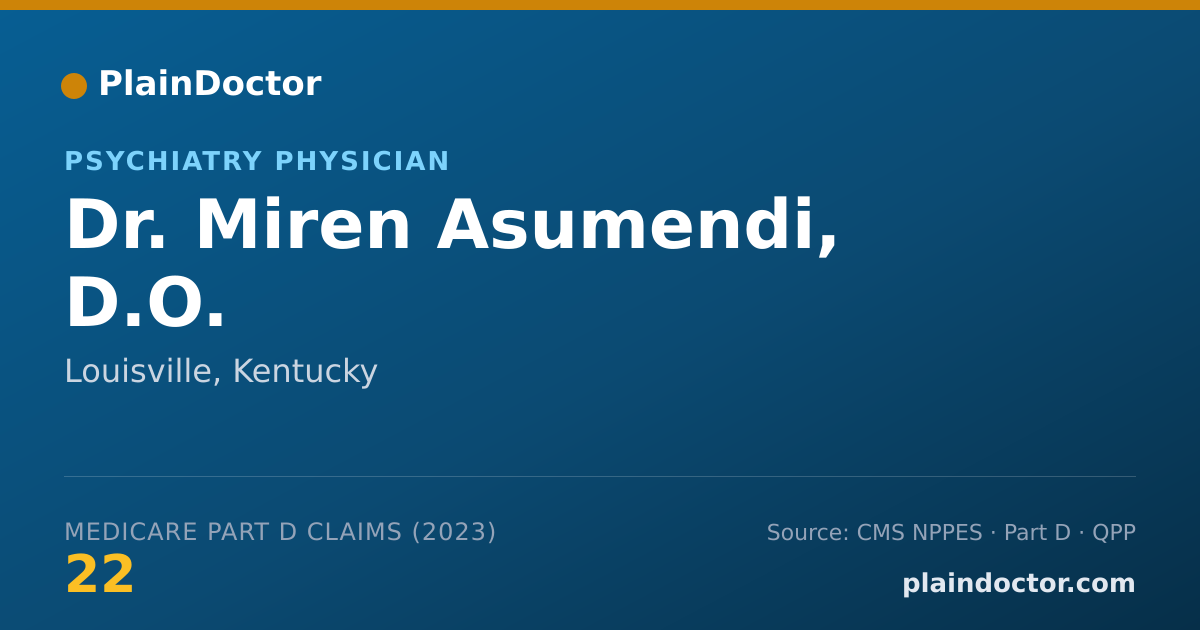 Shareable card for Miren Asumendi, D.O. - Psychiatry Physician, Louisville, KY