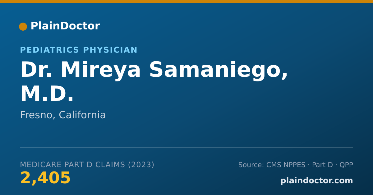 Shareable card for Mireya Samaniego, M.D. - Pediatrics Physician, Fresno, CA