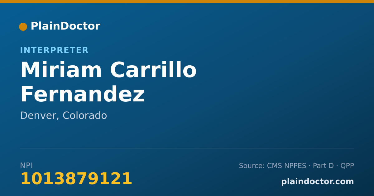Shareable card for Miriam Carrillo Fernandez - Interpreter, Denver, CO